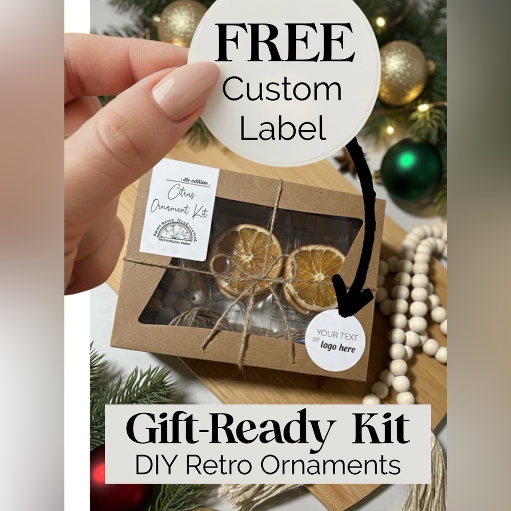 FREE Custom Label + Gift Wrap | DIY Dried Orange Ornament Kit 🍊 | 6 Count Set - Picture 2 of 16